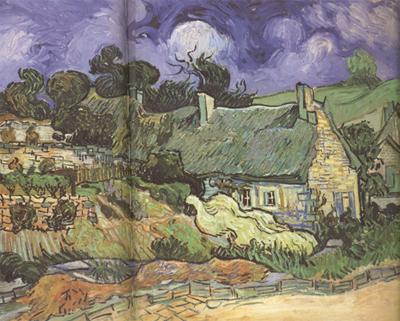 Vincent Van Gogh Thatched Cottages in Cordeville (nn04) France oil painting art